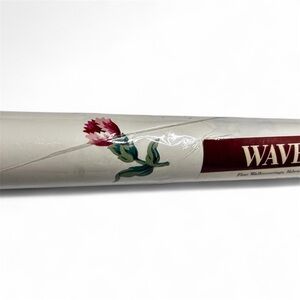 New Waverly Wallpaper 561770 Double Roll White Floral Flowers Pink Green Vintage